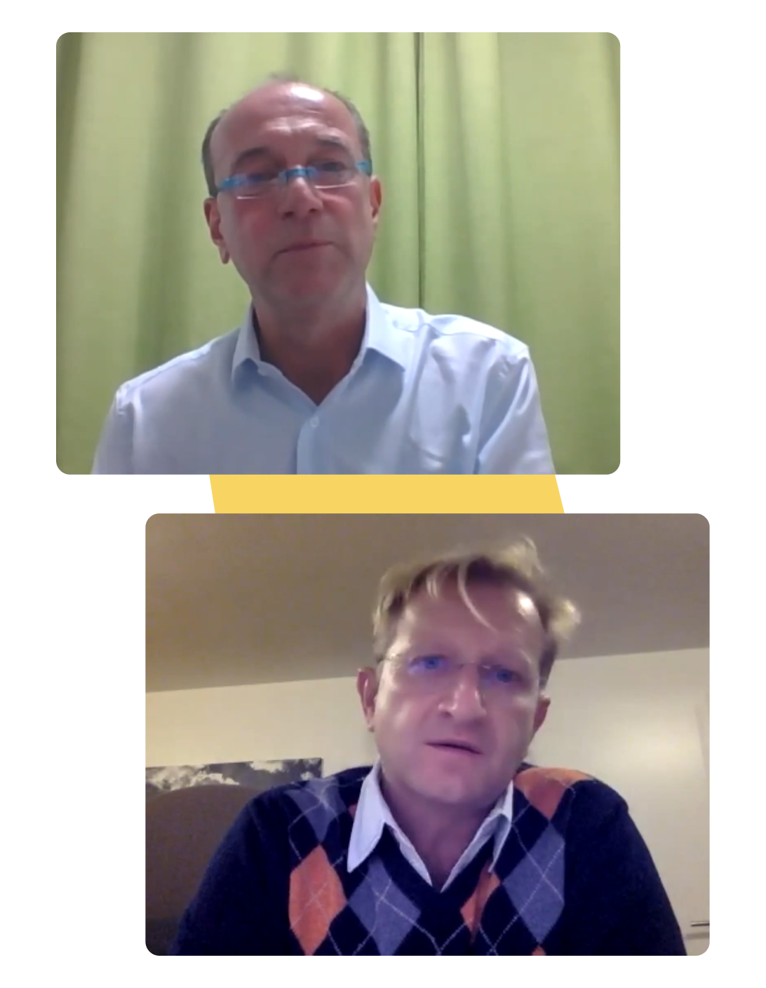 Bild von Prof. Martin Burian und Prof. Peter Oppelt untereinander angeordnet.